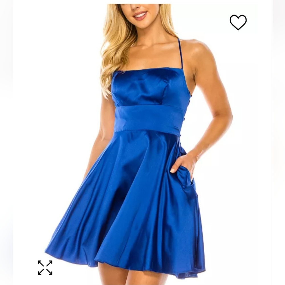 Juniors' Open-Back A-Line Dress